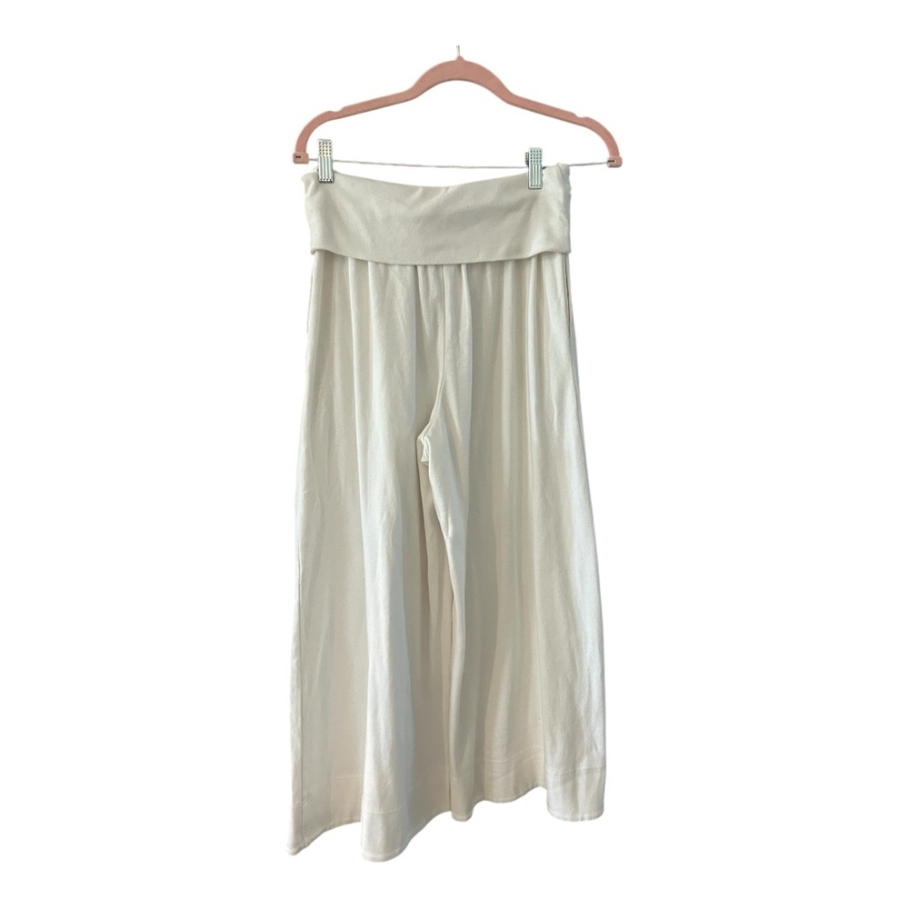 2 Piece Set Free People Blue Striped Top and Cream Wide-Leg Pants - Picture 7 of 10